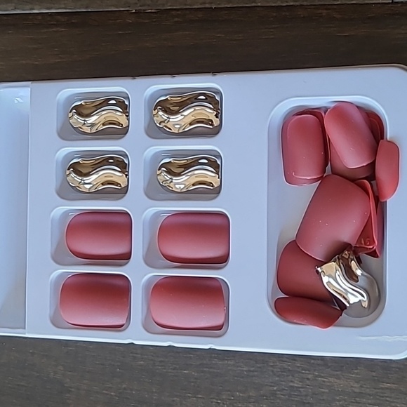 Red Wine Matte Press On Nails - Picture 10 of 14